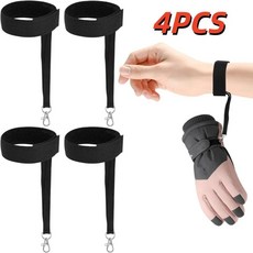 스포츠 손목 리드 장갑 스키 탄력 남녀 장갑용 가능한 안전 스트랩 조절 스노보드, 4pcs with button, 1개