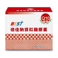 BEST倍佳 納豆紅麴Q10膠囊 顧暢快健康維持 調節生理機能, 1個, 100顆
