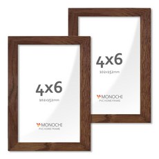 모노치 PVC 프레임 홈 인테리어 액자 4x6, 2개, 월넛