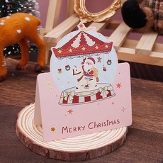 1PCS 크리스마스 인사말 카드 산타 클로스 눈사람 축복 엽서 친구 생일 장식, 06