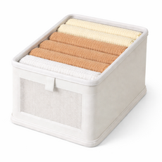 하스몰 통풍잘되는 마소재 고급 접이식 옷정리함 리빙박스, 크림베이지, 1개