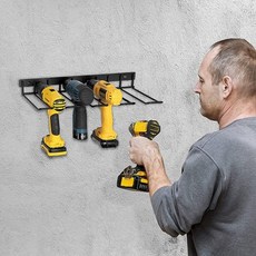 벽고정 전동드릴 거치대 벽걸이 수공구 홀더 스틸 랙 보관대, 1개