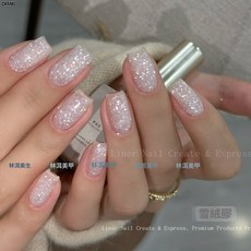 DFMEI 青又美甲新品雪絨膠雪絨歐泊膠冬季氛圍感超閃素材膠瓶裝甲油膠, 1個, 1g, 青又-雪絨膠:如圖