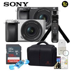 소니 정품 A6400 + 16-50mm II KIT/아이리버 슈팅그립 패키지 8종세트/128G+슈팅그립/TJ, A6400K 실버