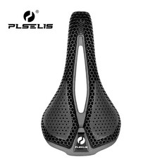 PLSELIS 碳纖維3D列印中空透氣短鼻鞍座【愛騎行】公路車/山地車適用, 1個, 黑色,253*137