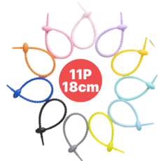 그니주니 실리콘 선정리 키링 케이블타이 11색상, 18cm + 11색상