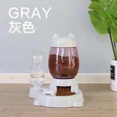 寵物自動餵食器飲水器 升級按壓設計 2200ml, 灰色2, 1個