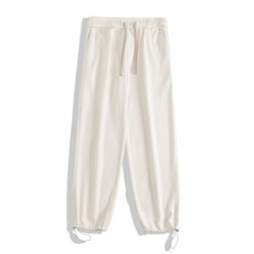 直筒男款休閒長褲 2026新款衛褲運動闊腿褲, XL码 建议体重（70-77.5公斤）, 米白色
