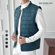 김영주스포츠 남성 경량 패딩조끼 웰론 남자 가을겨울조끼 등산 캠핑베스트 KRMV6013