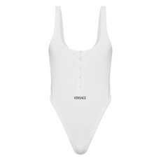베르사체 버튼 프런트 코튼 바디수트