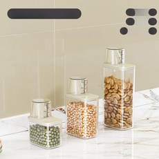 양념 수납장 선반장 찬장 조미료 보관함 정리대 싱크대위, 밀키화이트 0.4L+0.7L+1.2L