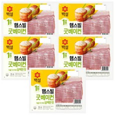 백설 햄스빌 굿베이컨, 75g, 5개