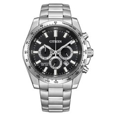 CITIZEN 星辰 Chronograph 黑色三眼計時石英手錶 44mm
