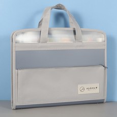 桃園出貨-a4帆布風琴包學生試捲收納袋手提大容量文件夾初中高中生試捲多層, 1個, 灰色【13層-A4-6213】