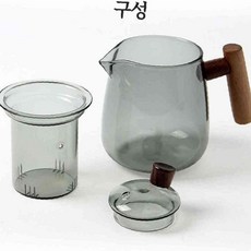 내열유리 티포트 티팟, 투명, 1개, 500ml
