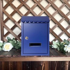 【Shark家具】歐式庭院別墅家用掛墻郵箱信報箱信箱室外防雨壁掛郵筒意見箱, 藍色