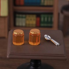 음식 모형 5pcs 미니 꿀병 꿀 냄비 모델 수지 미니어처 인형 집 시뮬레이션 DIY 펜던트 가짜 놀이 장식 액세서리, 옵션01) 5pcs, 옵션02) short jar