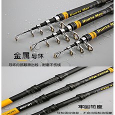 Hunts Man 追風獵人 碳素遠投海釣竿, 黑黃色