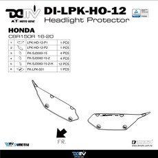 Dimotiv DI-LPK-HO-12 HONDA CBR150R (16-20) 專用頭燈護鏡，保護頭燈，提升外觀, 墨色, 1個