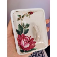 老瓷手繪描金邊肥皂盒 一對, 商品主圖, 1個