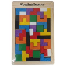 IQPLUS 펜토미노/ 테트리스 원목펜토미노 보드게임 초등수학창의력교구 퍼즐 유치원 어린이선물, 테트리스40p 일반, 40피스, 1개