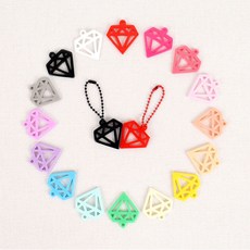아크릴 다이아몬드 보석 장식 펜던트 참장식 키링 악세사리 부자재, 16.화이트