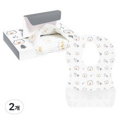 맘핸드슨 일회용 턱받이, 그레이 곰곰, 2개, 10매