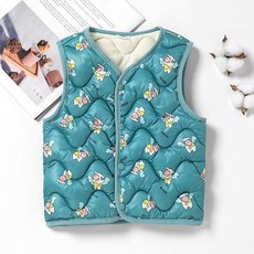 秋冬兒童加絨保暖背心 男女小童卡通鋪棉坎肩