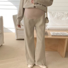 [당일출고] 수엠W 임산부 일반/기모 와이드팬츠 복대형 밴딩 임부 슬랙스 B068 소프트팬츠