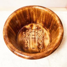 香柏木碳化泡腳桶, 1個, 45年香柏木高溫碳化/穴位款,[30雙耳+按摩器+實木蓋+艾草]