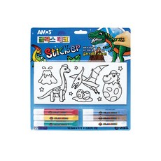 아모스 글라스데코 스티커 - 공룡만들기, 1개, 상세페이지 참조