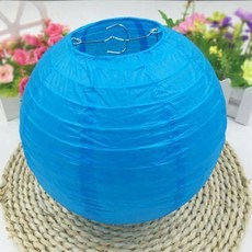 紙燈籠 手工DIY 節日裝飾燈籠, 藍色,20釐米燈籠+黃光燈芯（5個裝）, 1個