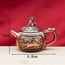 黃銅把把壺大號龍鳳壺轉轉手把件馬上胡創意桌面擺件金屬工藝品復古麒麟把把壺轉轉默認顏色, 復古麒麟把把壺轉轉