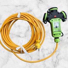 신성 2.5SQ 전기선 리드선 연장선 작업선 고용량연장선 캠핑용전선 방우형 멀티콘센트, 1개, 노란색 단일, 20m