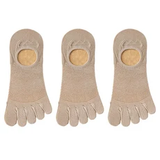 호환3짝/몫 남성 양말 통기성 땀 참신 발가락 캐주얼 손가락 보트 삭스, 01 EU 37-43, 06 3PAIRS-khaki