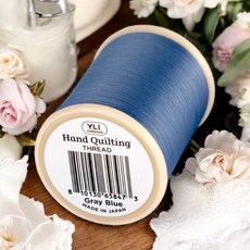 (공식수입정품) 퀼트러버스 미국 YLI 프리미엄 퀼트 핸드 퀼팅실 500YD, 1개, 그레이블루