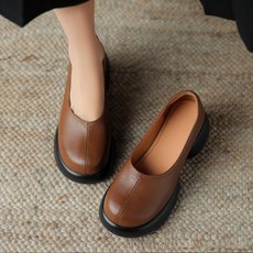 여성 키높이 로퍼 발편한 구두 가죽 직장인 신발 A02