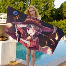 귀여운 아쿠아 코노스바 애니메이션 비치 수영 타월 흡 수건 선물 여행 캠핑 체육관