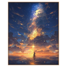 조이제이 36종 40x50 쉬운그림그리기 DIY 유화그리기세트 명화그리기, 023 별빛하늘, 1세트