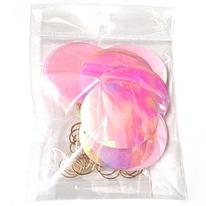 Bead 공예재료 스팽글 비즈+O링 (50장+50개) 한세트 컬러선택, 핑크펄, 1개