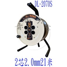 動力電纜輪座 DL-3150 2.0m/m 150尺 3芯*4插座, 1個, DL-2070S 2C2.0mm 21米