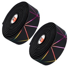 웨스트바이킹 로드 자전거 핸들 바테이프 바테잎 YPZ059, 1세트, 레인보우블랙