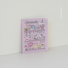 일본정품 산리오 캐릭터 A6 노트 커버 & 슬라이더 포켓 핑크, 1개