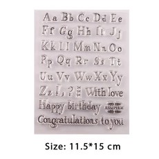 카드 클리어 스탬프 알파벳 번호 투명 사진 앨범 공예 만들기 실리콘 장식, 1개, 6. 1415