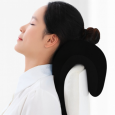 수더분 사무실 의자 목쿠션 탈부착, 블랙