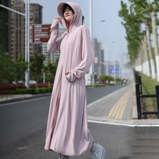 DFMEI 專業冰絲防曬衣女新款夏季超長修身防紫外線戶外全身防曬服, XL (121-160斤)