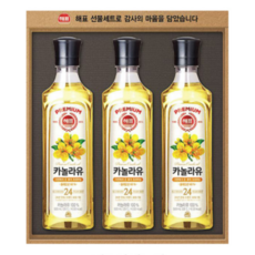 해표 카놀라유 500ml 오일선물세트 설날선물세트 명절선물세트 식용유선물세트, 3개
