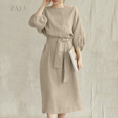 ZAJA 여성 봄 가을 빅사이즈 원피스 A라인 데일리 오버핏 하객룩