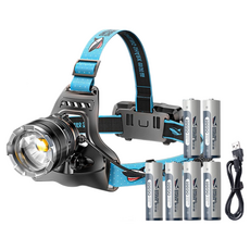 微笑鯊 K225B 感應式頭燈 強光遠射 伸縮變焦 頭戴式照明, 1個, 6電微笑鯊 K225B M77白光