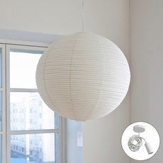 케이트가든 천장 한지 조명 촘촘한 달 조명 아이보리 줄조명소켓, 30cm+줄조명소켓
